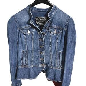 White House Black Market Women’s (00) Washed Blue Denim Jean Jacket